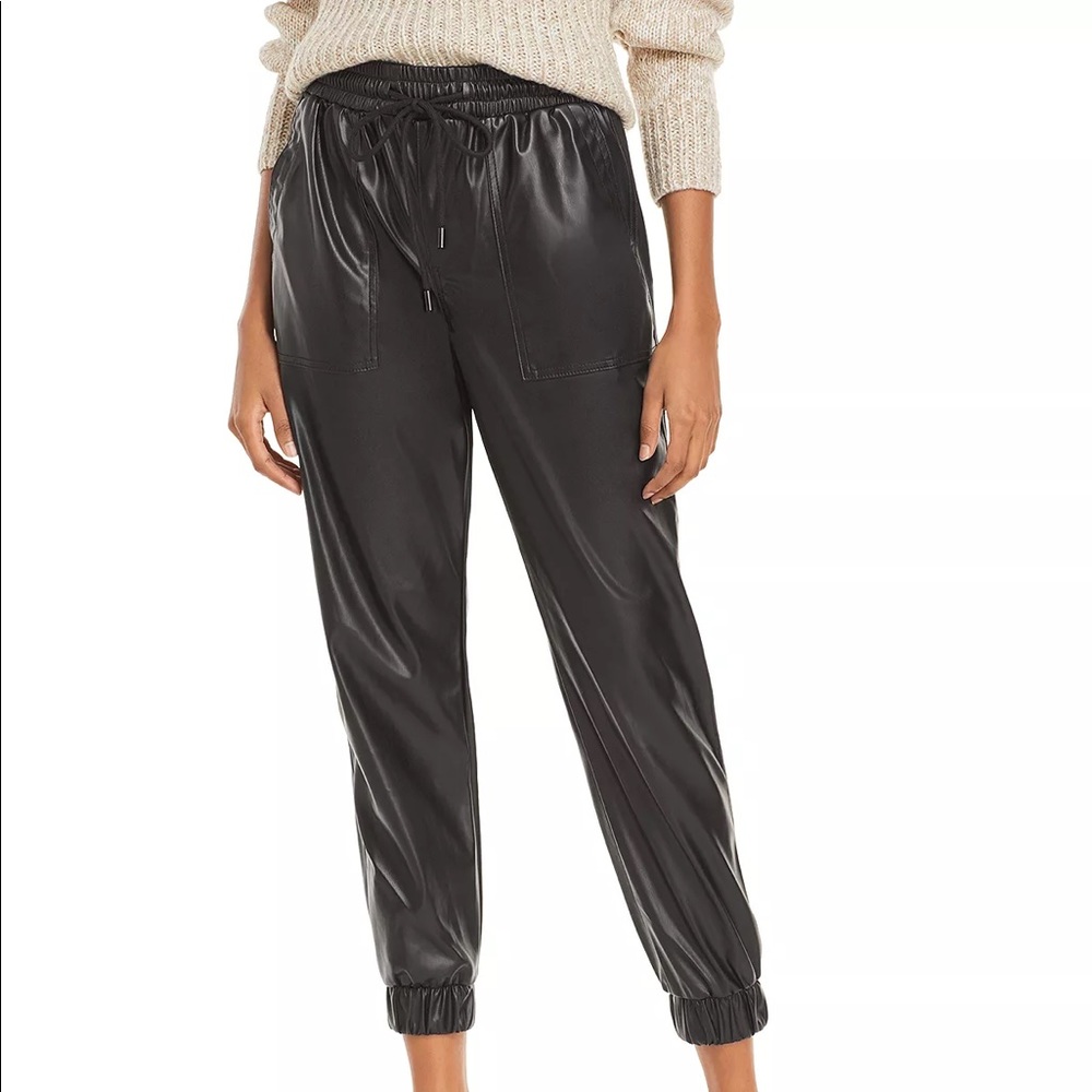 BLANK NYC faux leather joggers